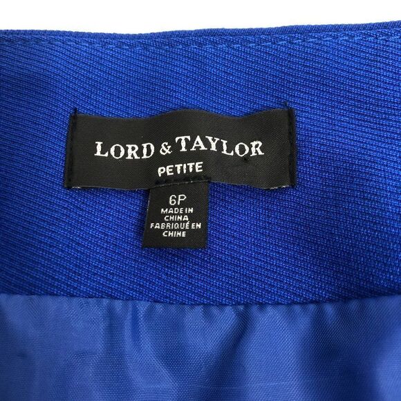 Lord & Taylor Petite Womens Size 6P Royal Blue Skirt Straight Front Slit      C - Picture 3 of 6